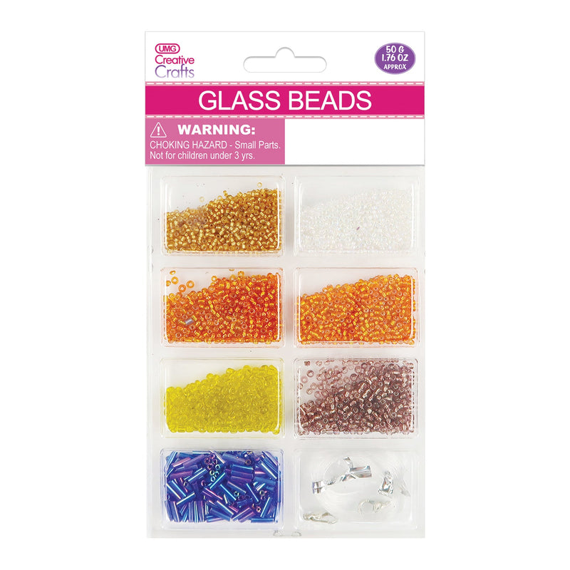 GLASS BEADS COMP W/ CORD ASSORTED