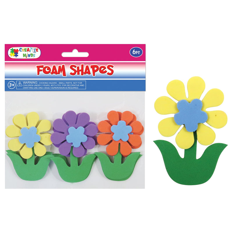 FOAM CRAFT FLOWERS 6PC