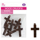 WOOD CRUCIFIX DK BROWN 6PC