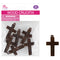 WOOD CRUCIFIX DK BROWN 6PC