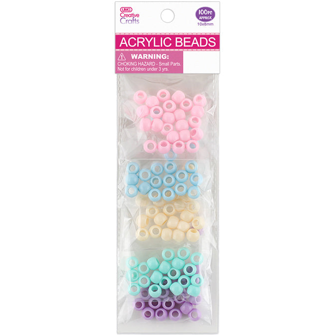 ACRYLIC BEADS 10x8MM STK 100PC