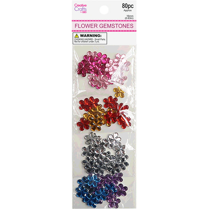 FLOWER GEMSTONES 16MM 80PC