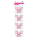 BUTTERFLY EMBELISHMENT 5.5CM 4PC LT PINK