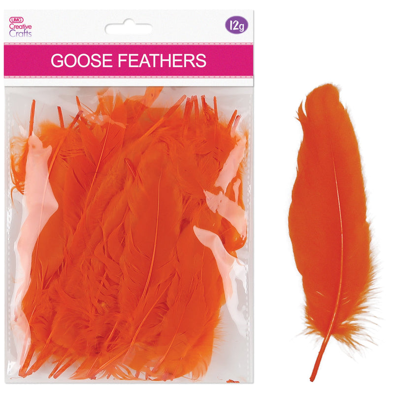 GOOSE FEATHERS 3"-5"-12G ORANGE