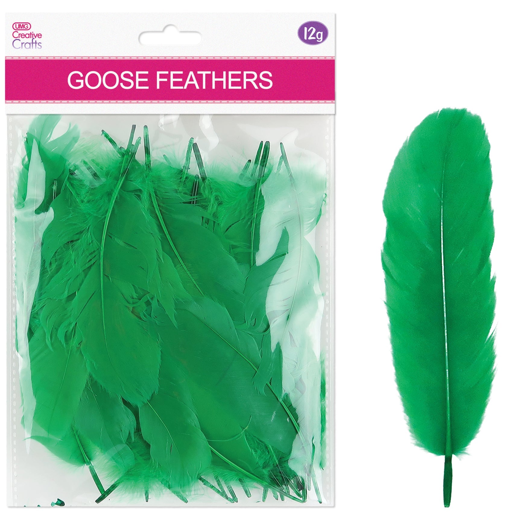 GOOSE FEATHERS 3"-5"-12G GREEN