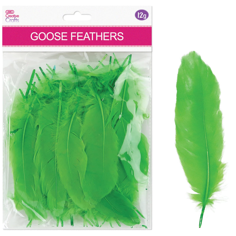 GOOSE FEATHERS 3"-5"-12G LIGHT GREEN