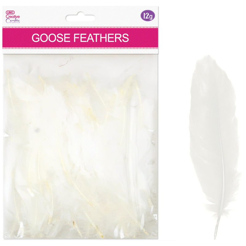 GOOSE FEATHERS 3"-5"-12G WHITE