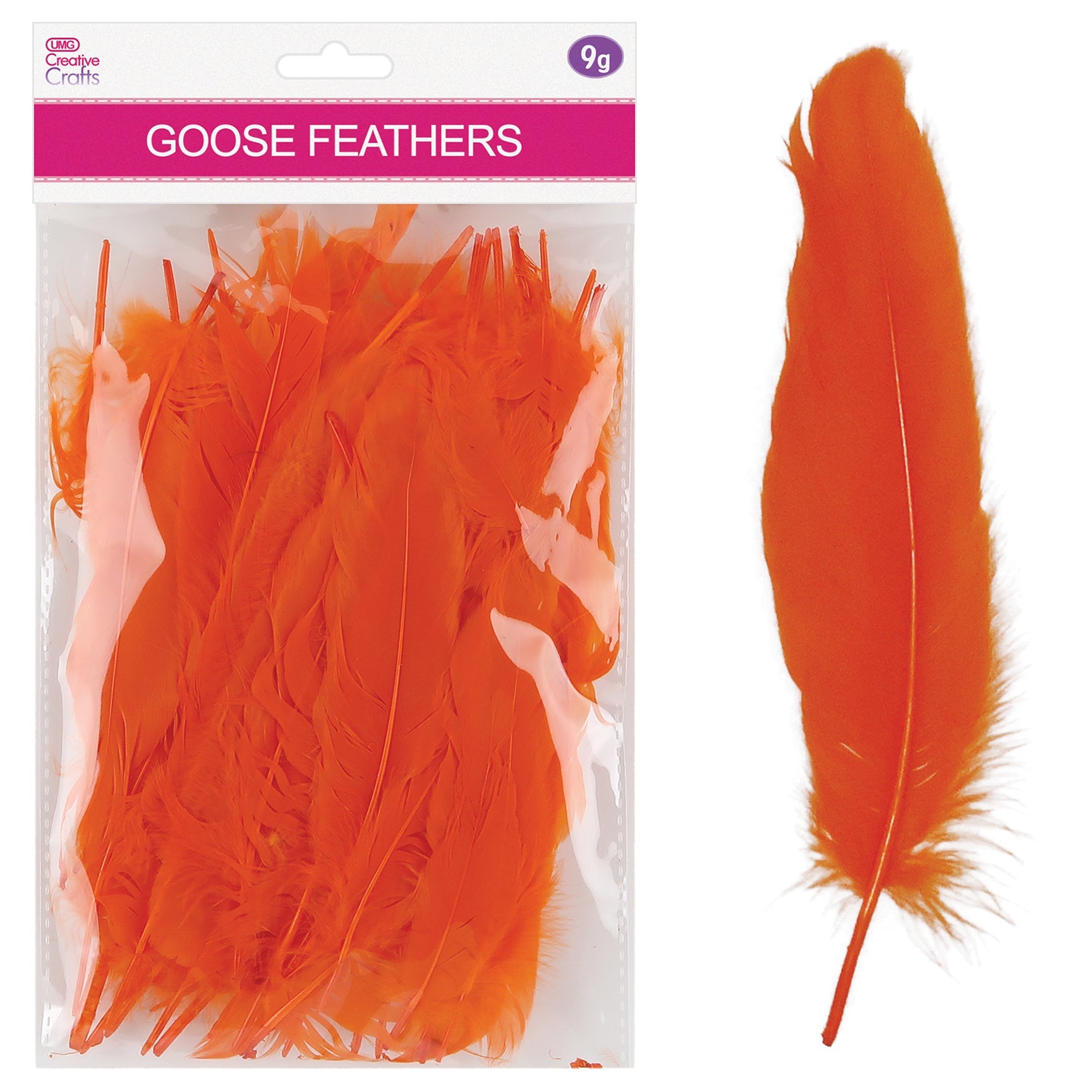 GOOSE FEATHERS 5"-7" 9G ORANGE