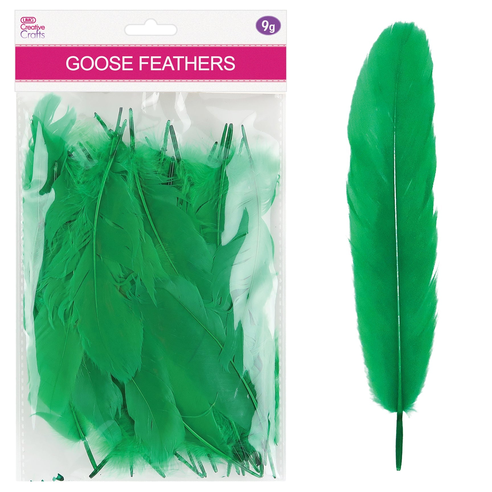 GOOSE FEATHERS 5"-7" 9G GREEN