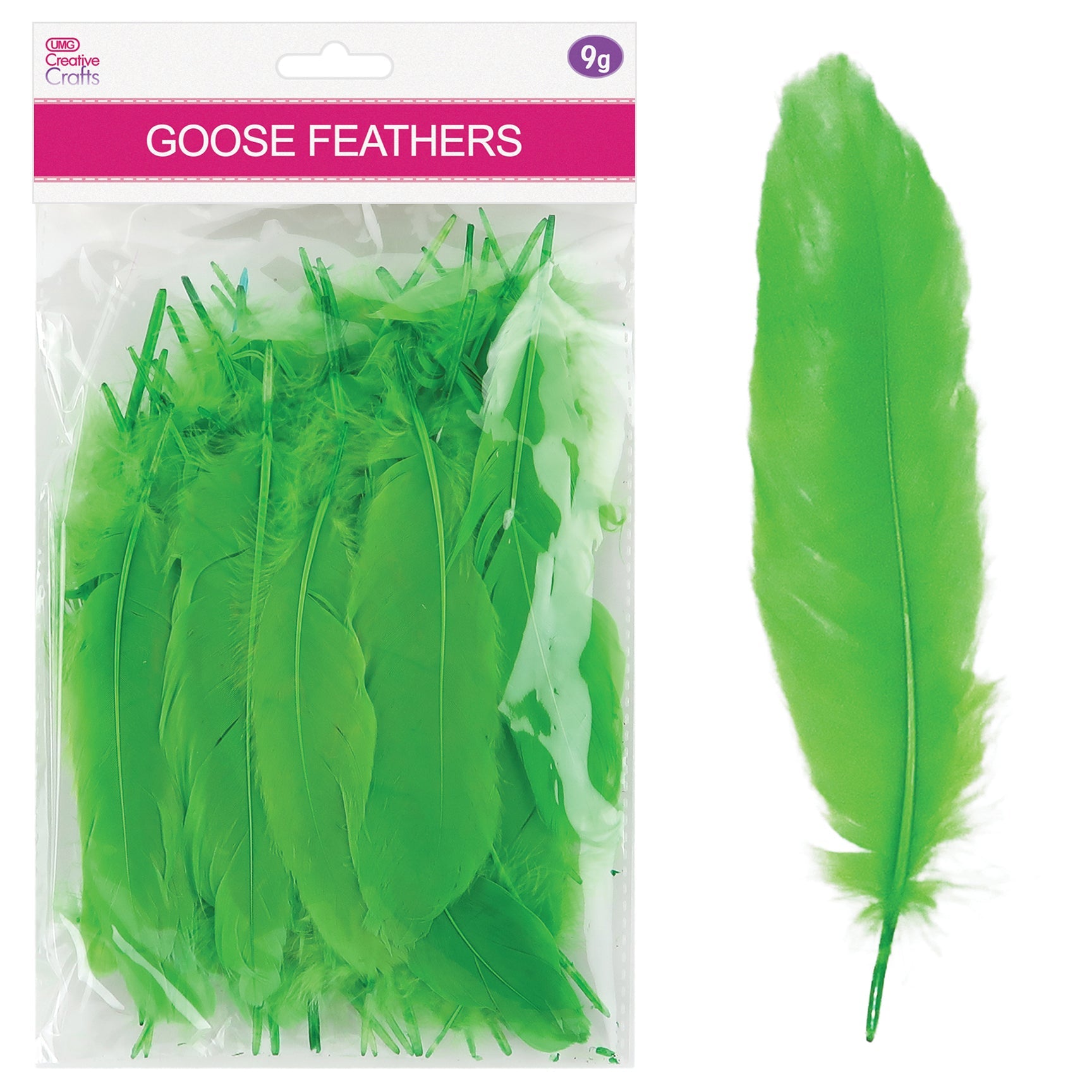 GOOSE FEATHERS 5"-7" 9G LIGHT GREEN