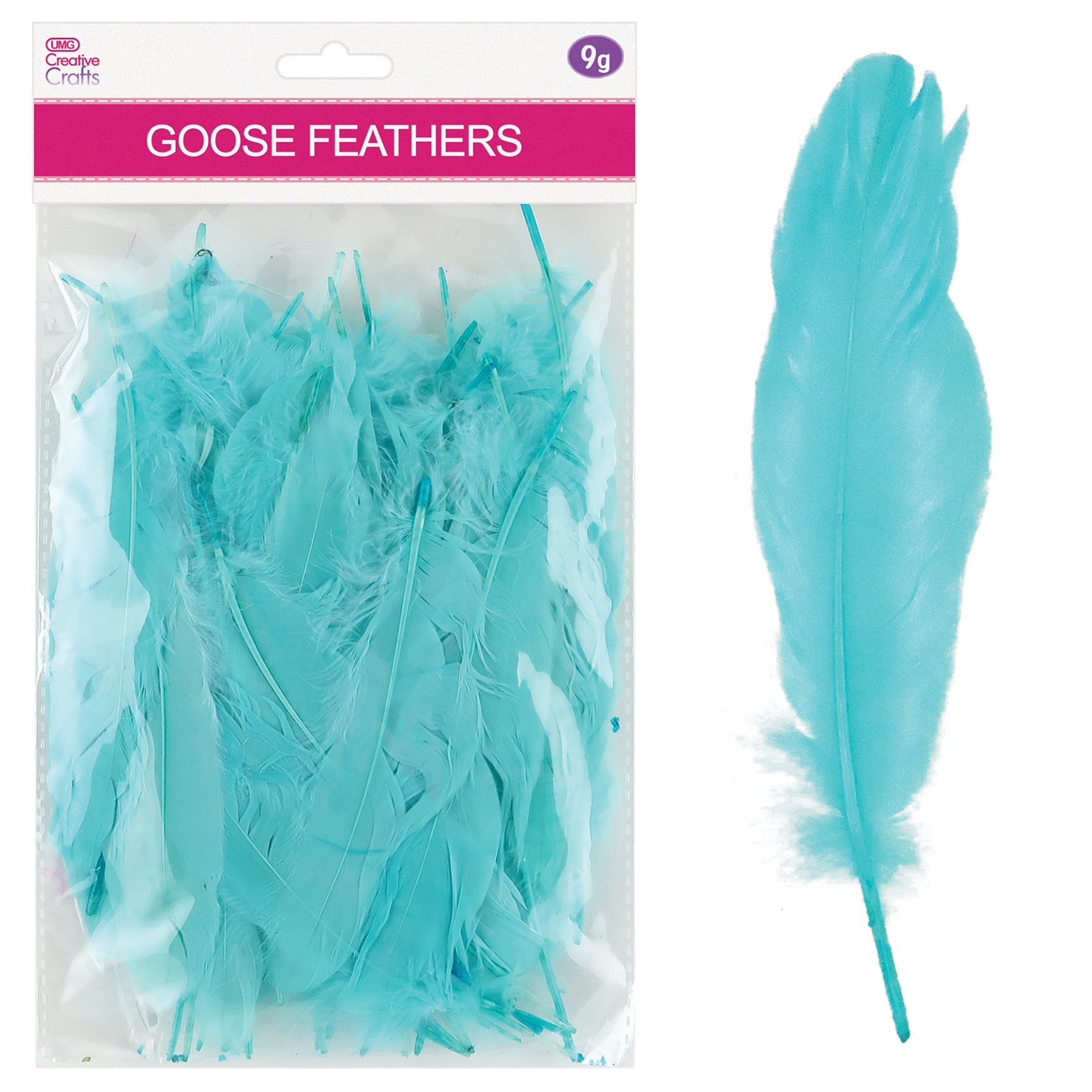 GOOSE FEATHERS 5"-7" 9G  LIGHT BLUE