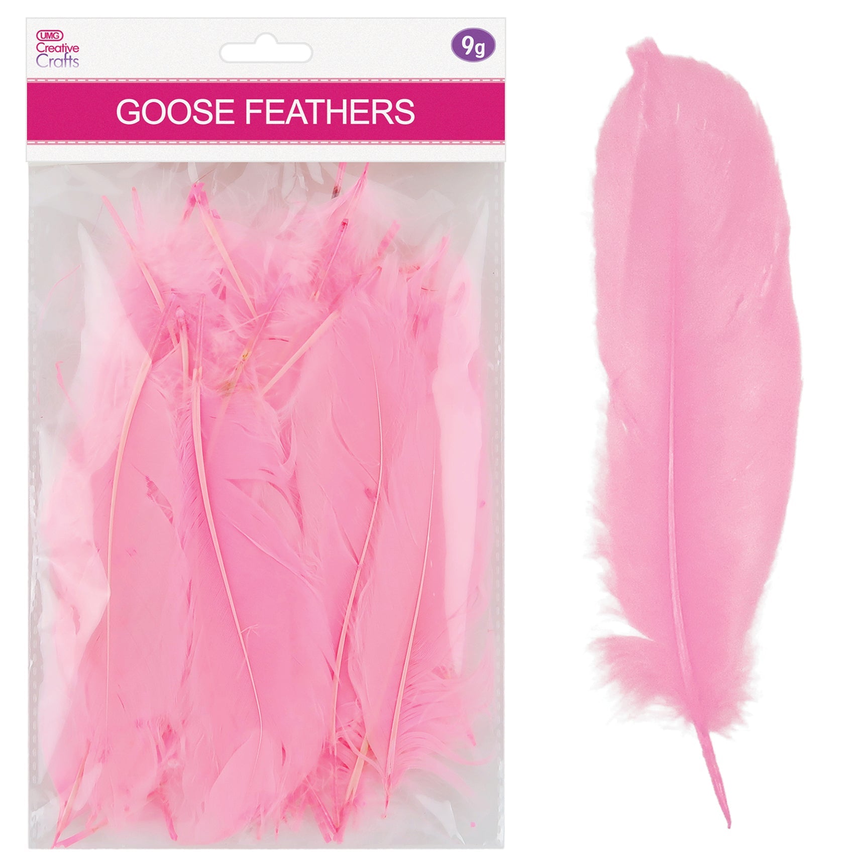 GOOSE FEATHERS 5"-7" 9G LIGHT PINK