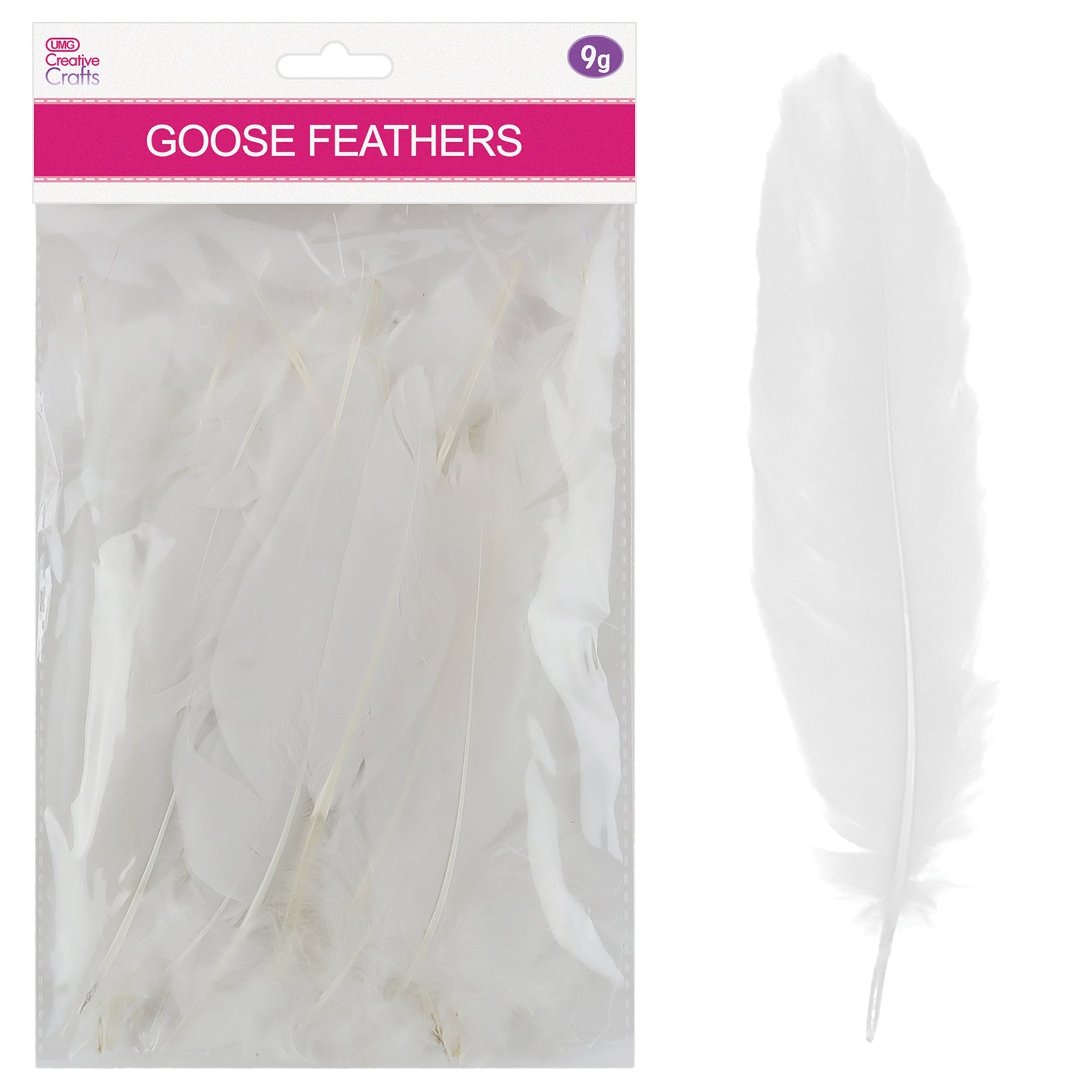 GOOSE FEATHERS 5"-7" 9G WHITE