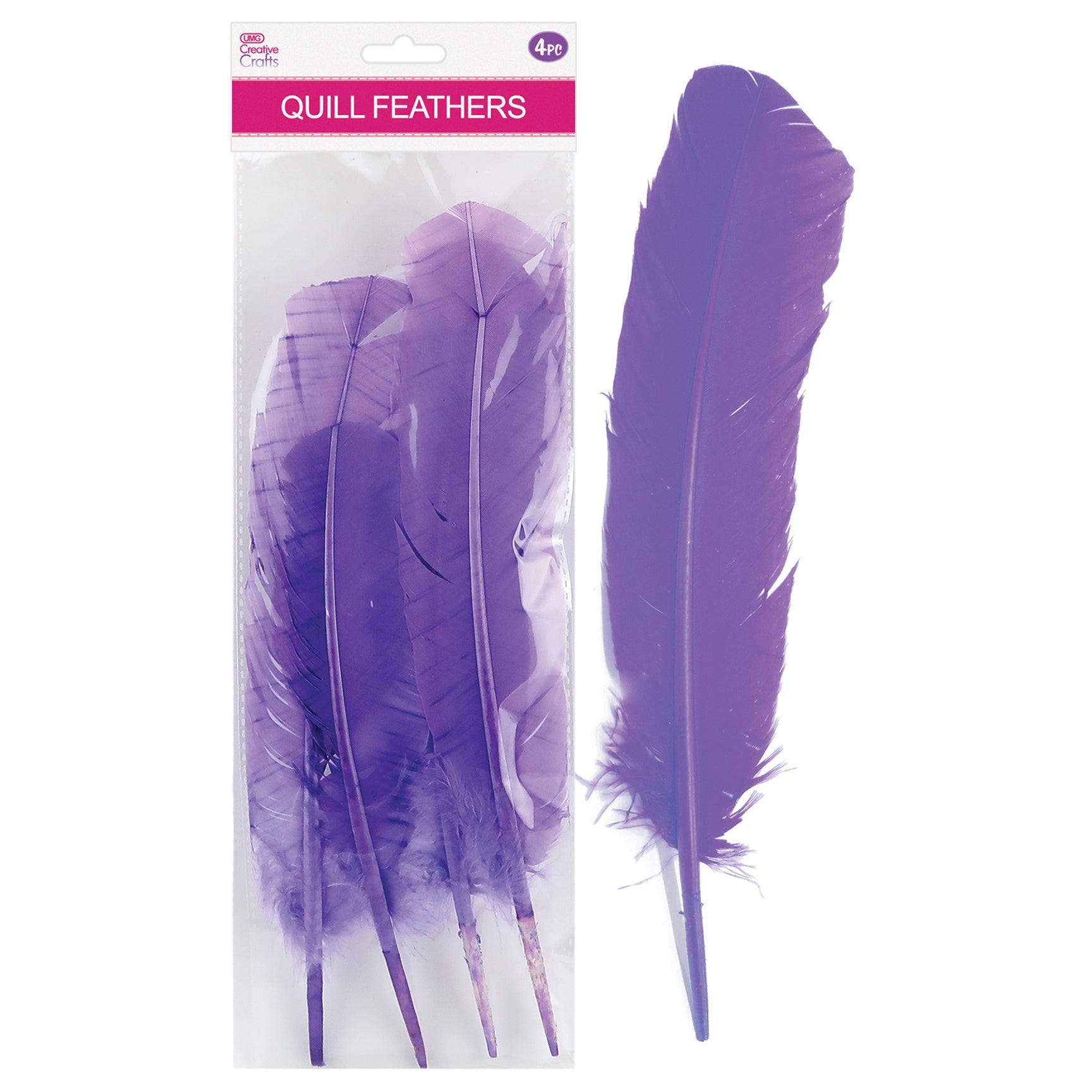 QUILL FEATHER 10"-12" 4PC LAVENDER