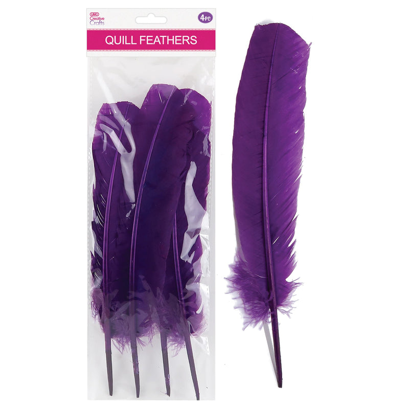 QUILL FEATHER 10"-12" 4PC PURPLE