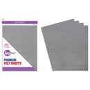 FELT SHEET 4PC 9"X12" GREY SILVER 160GSM