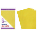 FELT SHEET 4PC 9"X12" YELLOW 160GSM