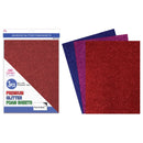 GLITTER FOAM SHEETS PEEL&STICK 3PC RED, PINK, BLUE 9"X