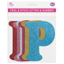 GLITTER LETTERS "P" PEEL&STICK 6 COLORS ASSTD 12-14CM