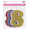 GLITTER LETTERS "8" PEEL&STICK 6 COLORS ASSTD 12-14CM