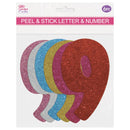 GLITTER LETTERS "9" PEEL&STICK 6 COLORS ASSTD 12-14CM