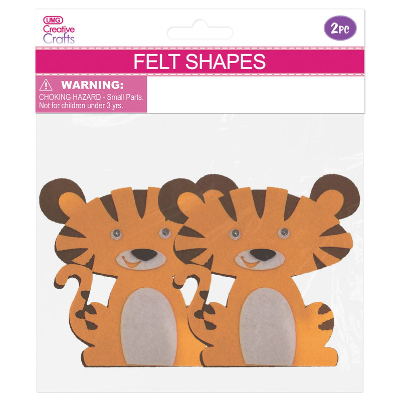 FELT TIGER 13x14CM 2PC