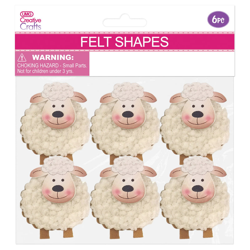 FELT SHEEP 4CM 6PC