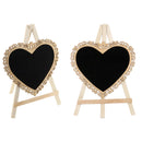 BLACK BOARD EASEL HEART 26CM
