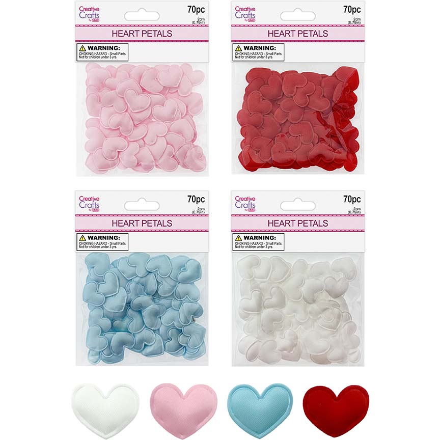 HEARTS MEDIUM 70PC BAG 4 ASSTD