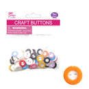 CRAFT BUTTONS MIXED COLORS 1.3CM 100PC