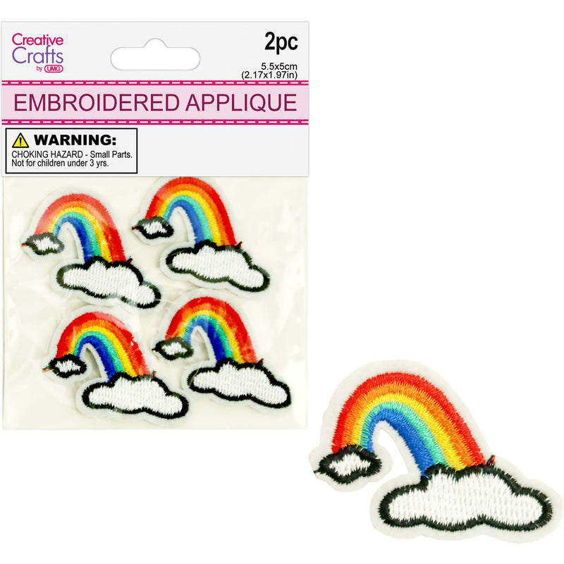 RAINBOW EMB. APPLIQUE 4.8CMx3.5CM 4PC