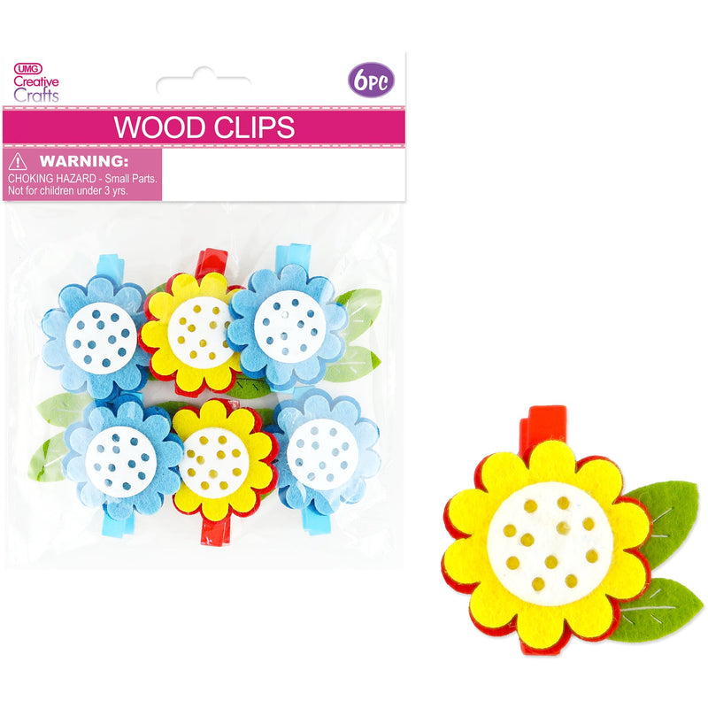 CRAFT FLOWER CLIPS 6PC 4.5CMx3.5CM