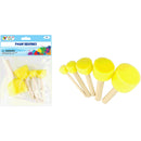 FOAM BRUSH WOOD HANDLE 5PCS YELLOW