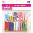 WOOD CLOTHESPINS (COL) 3.5CM 20PC