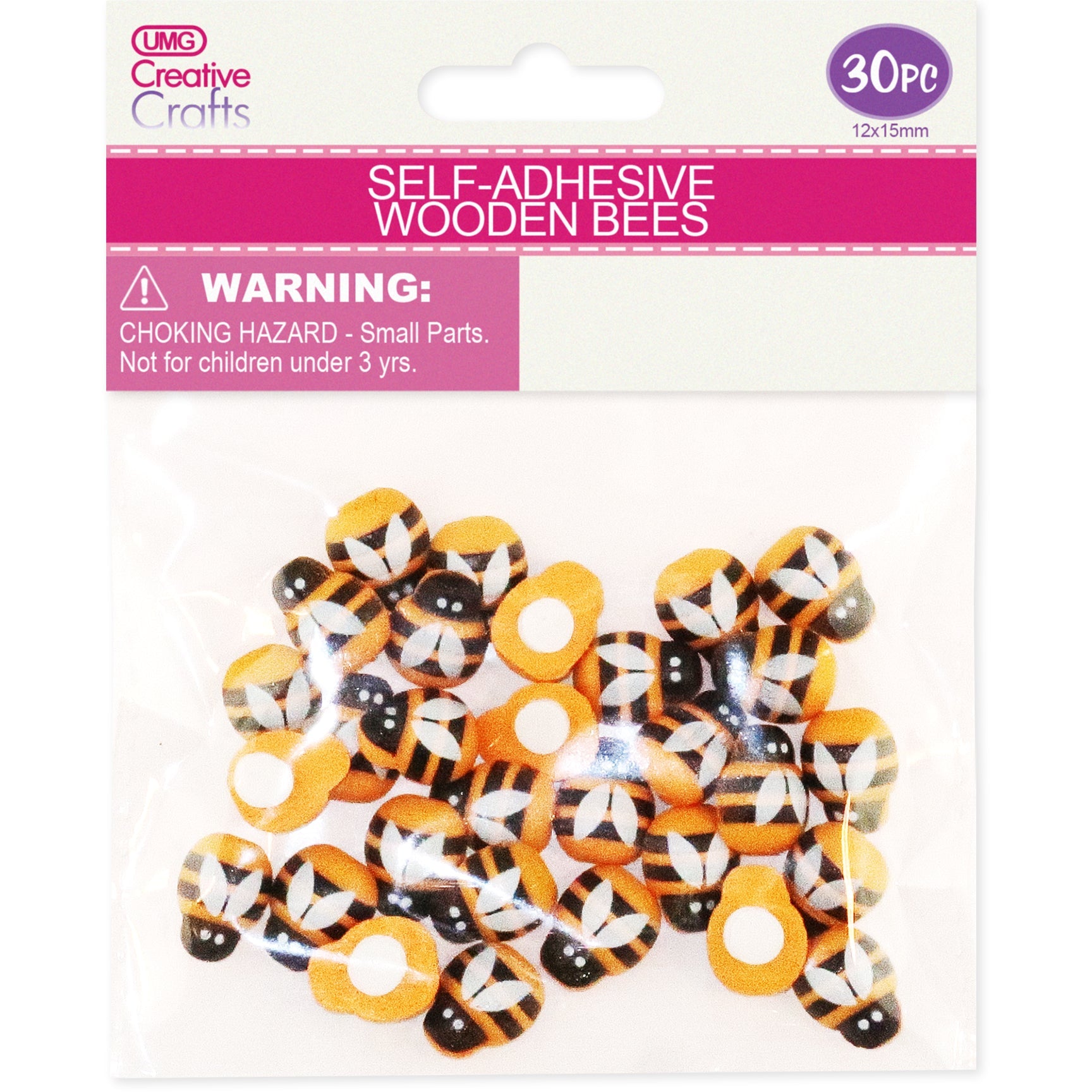 WOOD CRAFT BEES SELF-ADH 30PC