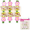 WOOD CRAFT FLOWER & BEE 4.5CM 6PC PINK