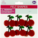 FELT CHERRY 6PC 4CM