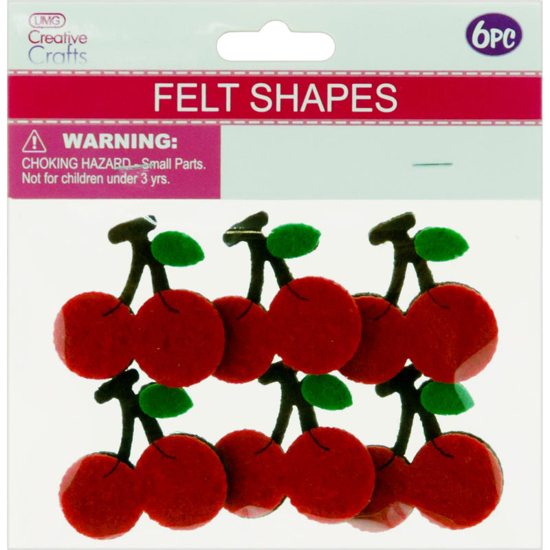 FELT CHERRY 6PC 4CM