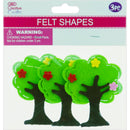 FELT FLOWER TREE 3PC 6x7CM