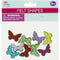 FELT BUTTERFLY GLITTER 9PC 3x2CM