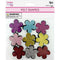 FELT FLOWER GLITTER 9PC 3.5CM