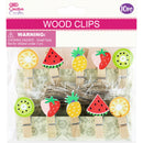 WOOD CRAFT CLIPS FRUIT 10PC