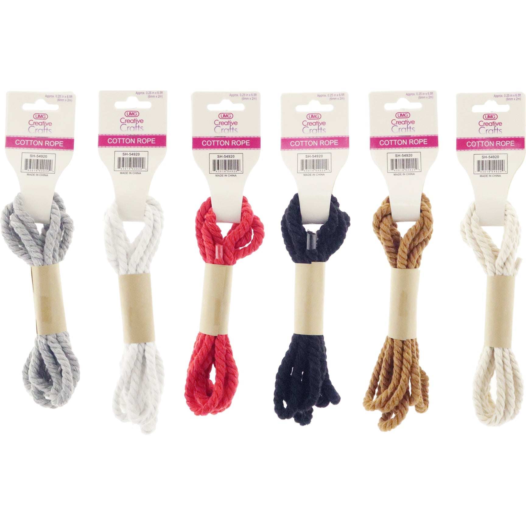 COLORED COTTON ROPE 6ASTD 6MM*2M