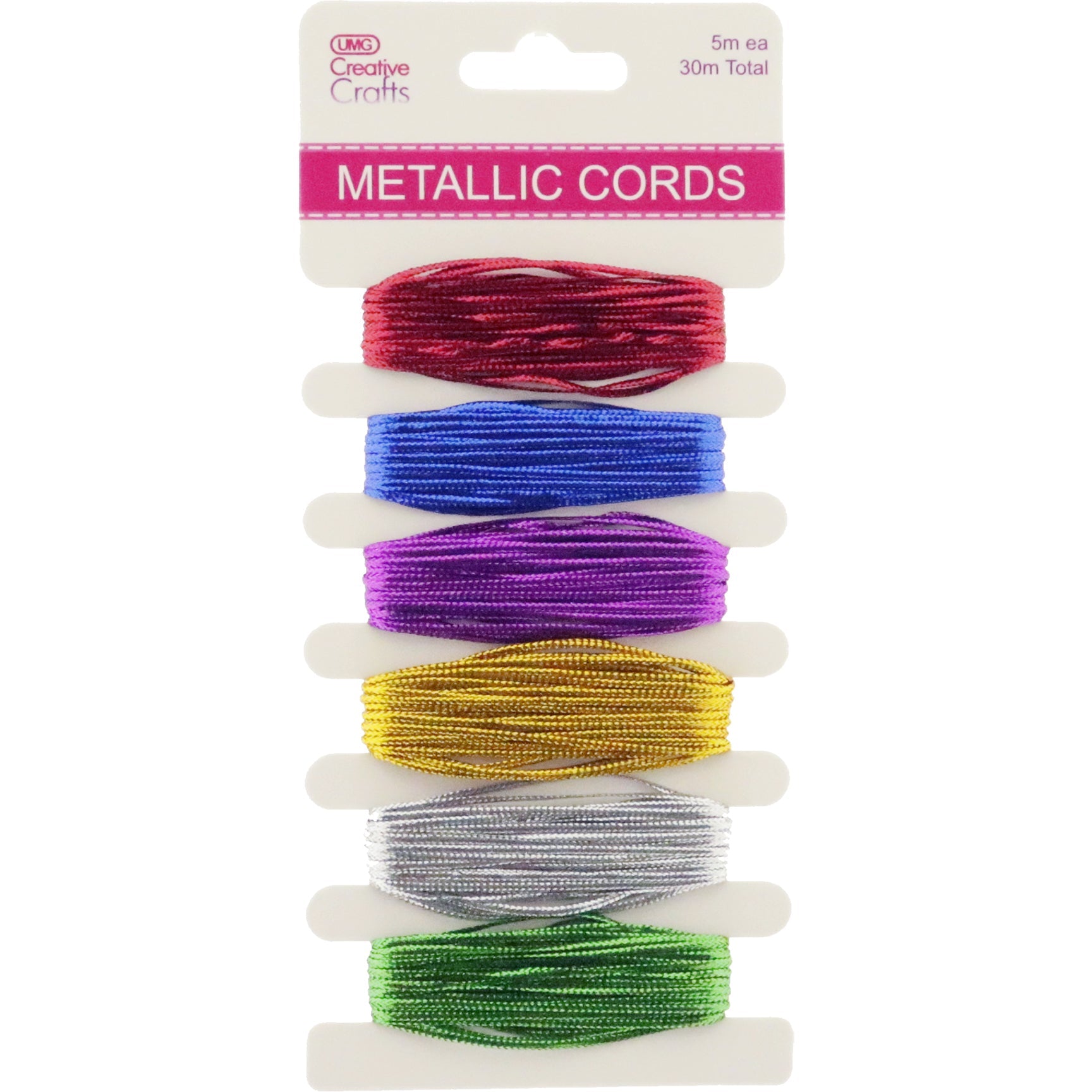 METALLIC CORDS 6-COLORS 5M EA