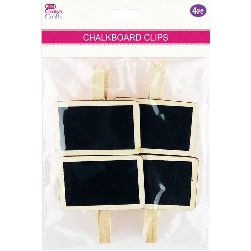 WOOD RECTANGLE CKBOARD CLIPS 7.2CM 4PC