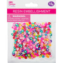 RESIN SHAPE HEART 15G MIXED ASSORTED