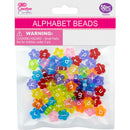 ALPHABET BEADS FLOWER 10MM 50PC COLOR