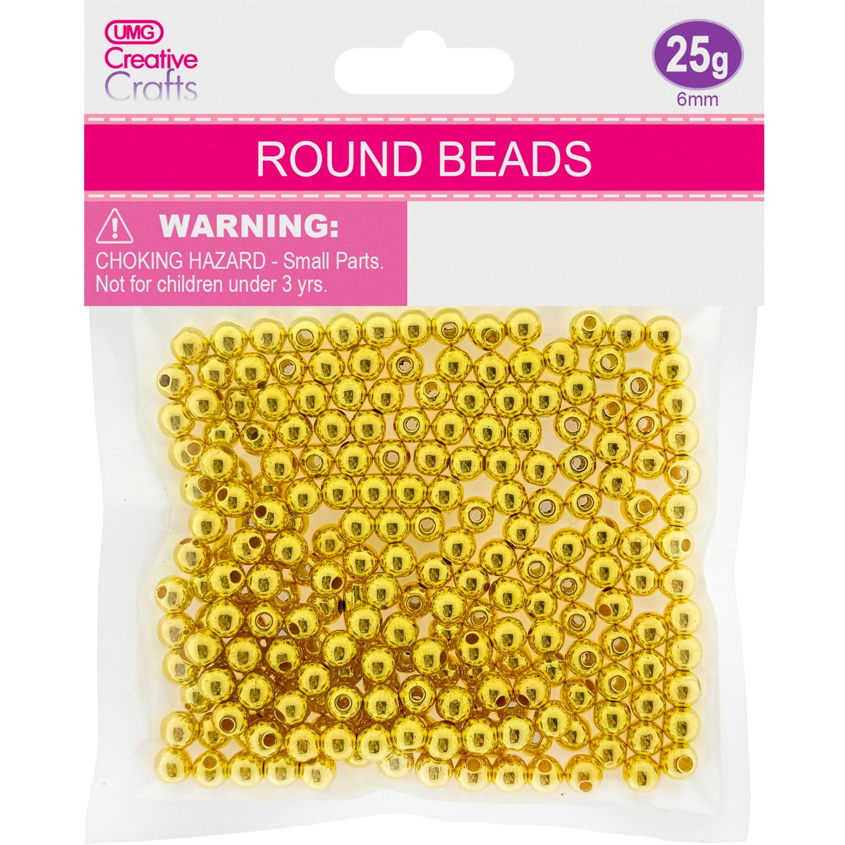 ROUND BEADS #6 METALLIC GOLD 25G