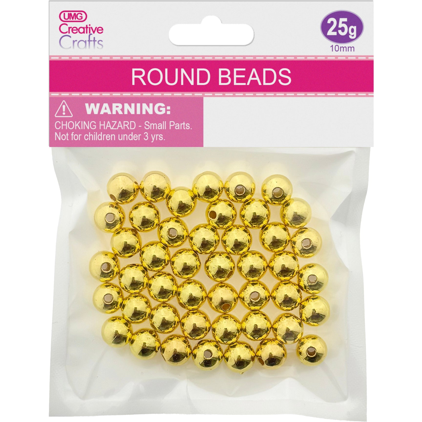 ROUND BEADS #10 METALLIC GOLD 25G