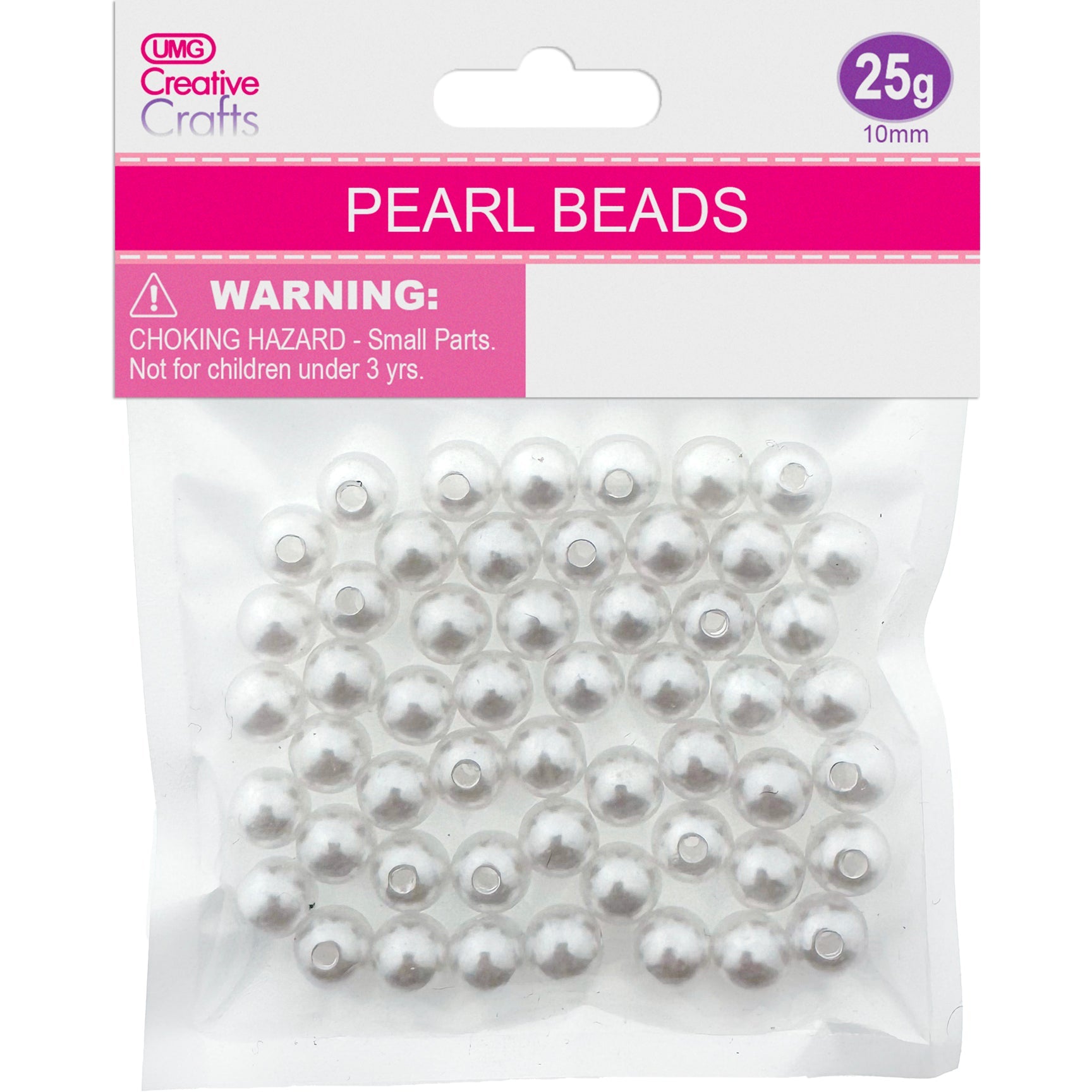 PEARL BEADS 10MM WHITE 25G